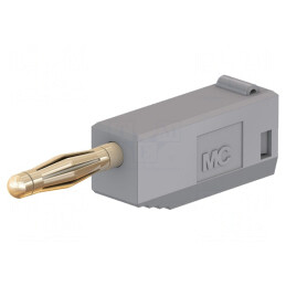 Mufă Banană 2mm Aurită Gri 10A | Electronic-mag.ro | Componente Electronice