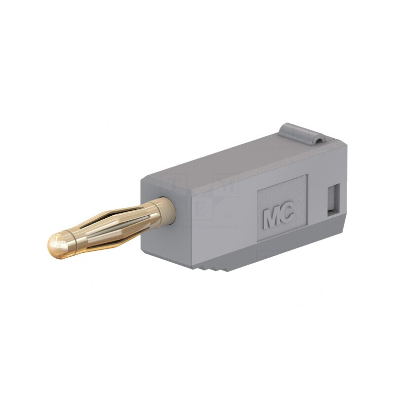 Mufă Banană 2mm Aurită Gri 10A | Electronic-mag.ro | Componente Electronice