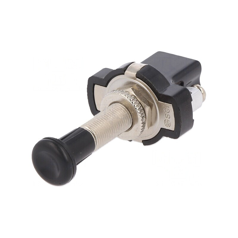 Comutator push-pull 10A/12VDC negru fără iluminare | Electronic-mag.ro | Componente Electronice