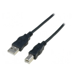 Cablu USB 2.0 A-B 1,8m Negru | Electronic-mag.ro | Componente Electronice