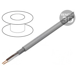 Cablu ecranat PVC gri 2x1mm2 | Electronic-mag.ro | Componente Electronice