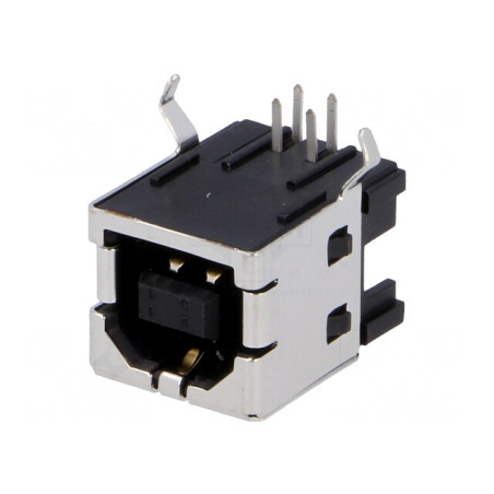 Soclu USB B THT unghi 90° aurit | Electronic-mag.ro | Componente Electronice