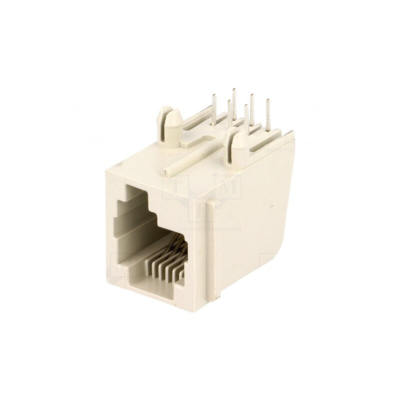 Soclu RJ12 6p6c pentru PCB THT 16,13mm | Electronic-mag.ro | Componente Electronice