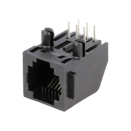 Soclu RJ12 6P6C pentru PCB THT 12,7mm | Electronic-mag.ro | Componente Electronice