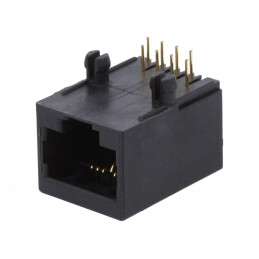 Soclu RJ45 Cat5 neecranat aurit 8p8c THT | Electronic-mag.ro | Componente Electronice
