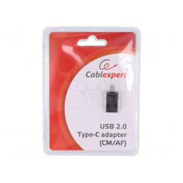 Adaptor USB 2.0 USB A la USB C Negru Cablexpert | Electronic-mag.ro | Componente Electronice