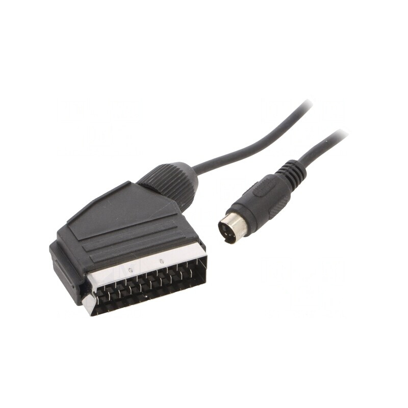 Cablu DIN mini 4pin la SCART 1,8m negru | Electronic-mag.ro | Componente Electronice Cablu DIN mini 4pin la SCART 1,8m negru | Electronic-mag.ro | Componente Electronice