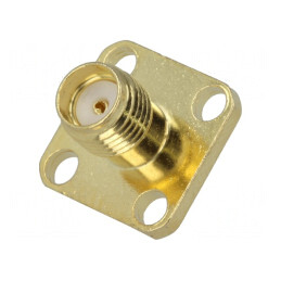 Soclu SMA Mamă Drept Aurit pentru Lipire | Electronic-mag.ro | Componente Electronice