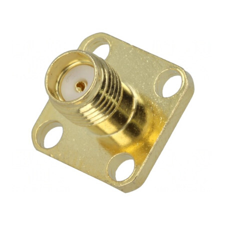 Soclu SMA Mamă Drept Aurit pentru Lipire | Electronic-mag.ro | Componente Electronice