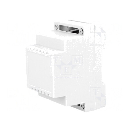 Carcasă pentru şină DIN, polistiren gri, 89x53x65 mm | Electronic-mag.ro | Componente Electronice