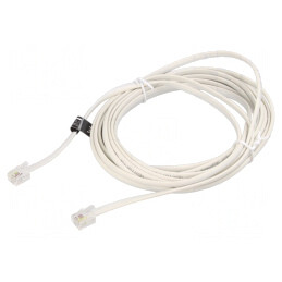 Cablu: pentru telefon; plată; RJ11 mufă,din ambele părţi; alb