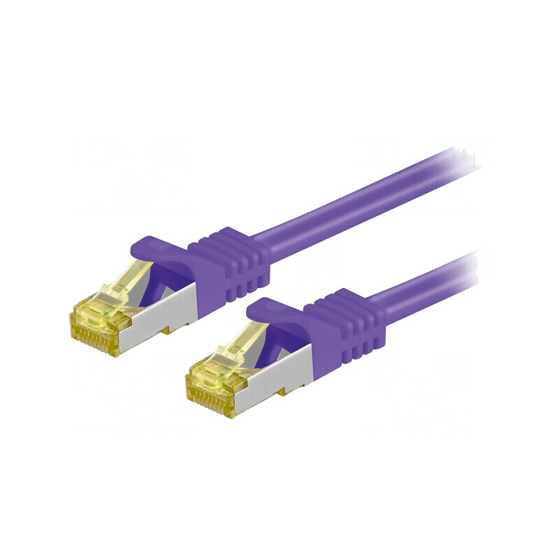 Patch cord S/FTP Cat6a LSZH Violet 0.25m | Electronic-mag.ro | Componente Electronice
