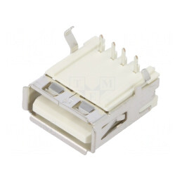 Soclu USB A PCB THT 4 pini 90° aurit USB 2.0 | Electronic-mag.ro | Componente Electronice