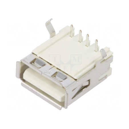 Soclu USB A PCB THT 4 pini 90° aurit USB 2.0 | Electronic-mag.ro | Componente Electronice