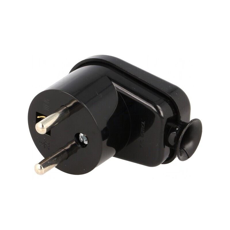 Conector de Alimentare AC Tată 230V 16A Negru | Electronic-mag.ro | Componente Electronice