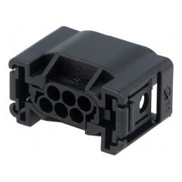 Conector: automotive; MQS; mufă; mamă; fără contacte; PIN: 6; neagră