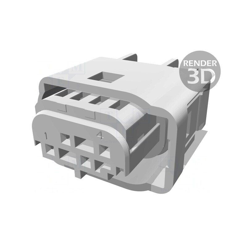 Conector Dreptunghiular MQS Mufă Mamă 4 PIN Fără Contacte | Electronic-mag.ro | Componente Electronice