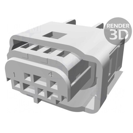 Conector Dreptunghiular MQS Mufă Mamă 4 PIN Fără Contacte | Electronic-mag.ro | Componente Electronice
