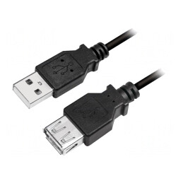 Cablu USB 2.0 A-A Nichelat 2m Negru | Electronic-mag.ro | Componente Electronice