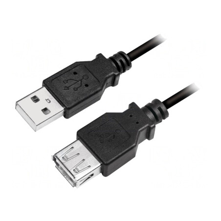 Cablu USB 2.0 A-A Nichelat 2m Negru | Electronic-mag.ro | Componente Electronice