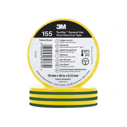 Bandă Electroizolantă Galben-Verde 19mm x 20m | Electronic-mag.ro | Componente Electronice