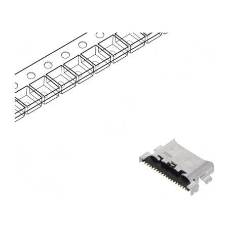 Soclu USB C pentru PCB SMT 16 pini orizontali USB 3.0 | Electronic-mag.ro | Componente Electronice