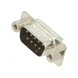 Conector D-Sub 9-PIN Tată pe Cablu Negru Aurit | Electronic-mag.ro | Componente Electronice