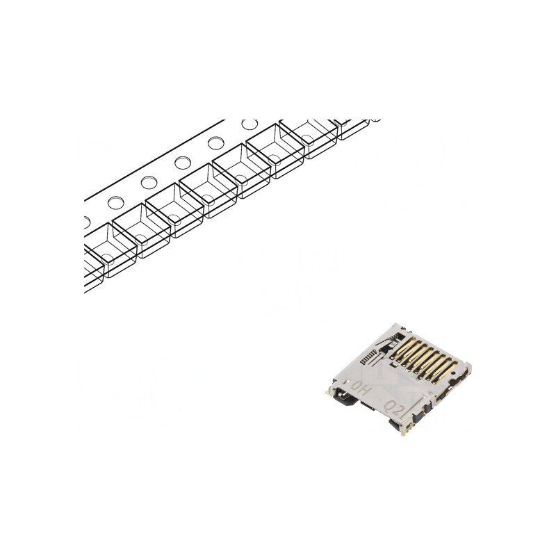 Conector pentru carduri microSD montaj pe placa push-push | Electronic-mag.ro | Componente Electronice