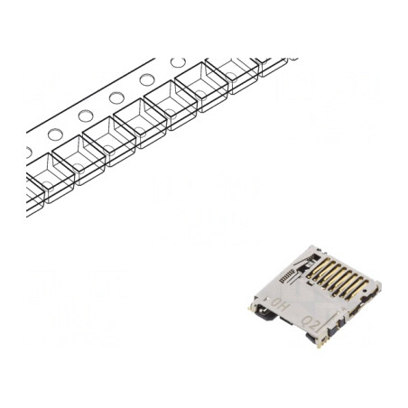 Conector pentru carduri microSD montaj pe placa push-push | Electronic-mag.ro | Componente Electronice