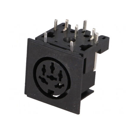 Soclu DIN mamă 6 pini 240° 90° THT | Electronic-mag.ro | Componente Electronice