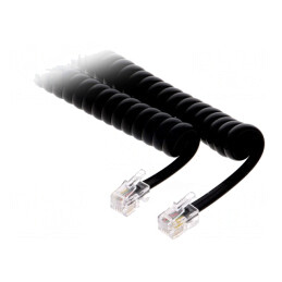 Cablu Telefon Spiralat Negru 7m | Electronic-mag.ro | Componente Electronice