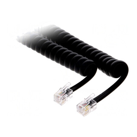 Cablu Telefon Spiralat Negru 7m | Electronic-mag.ro | Componente Electronice