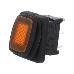 Comutator Rocker Portocaliu LED 12V ON-OFF 16A IP65 | Electronic-mag.ro | Componente Electronice