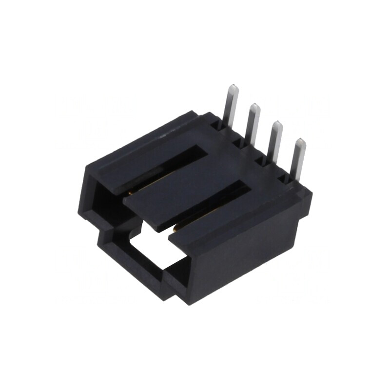 Soclu cablu-placă 2,54mm 4 pini 90° THT | Electronic-mag.ro | Componente Electronice