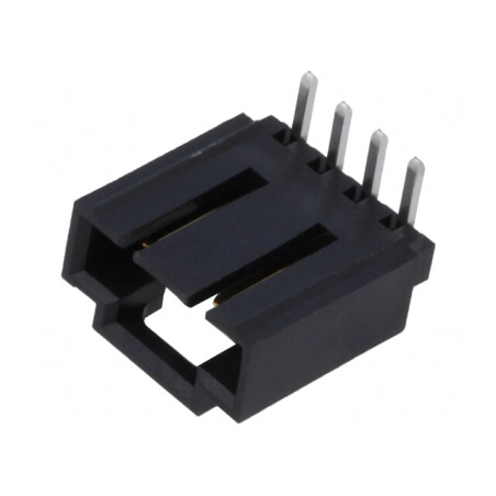Soclu cablu-placă 2,54mm 4 pini 90° THT | Electronic-mag.ro | Componente Electronice