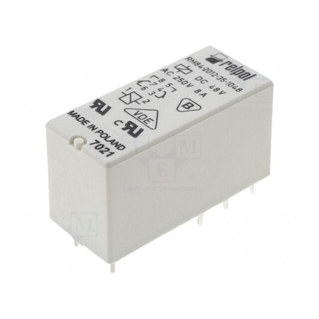 Releu Electromagnetic DPDT 48VDC 8A PCB | Electronic-mag.ro | Componente Electronice