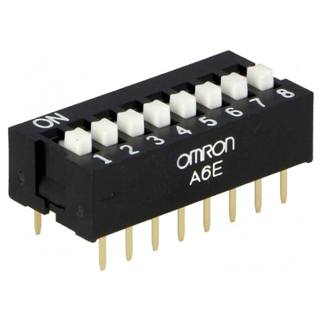 Comutator DIP-SWITCH 8 Secțiuni ON-OFF 24VDC | Electronic-mag.ro | Componente Electronice