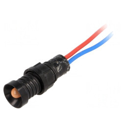 Lampă LED portocalie 12V Ø11mm | Electronic-mag.ro | Componente Electronice