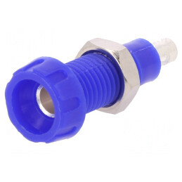 Soclu Banană 4mm Albastru 10A 250V | Electronic-mag.ro | Componente Electronice