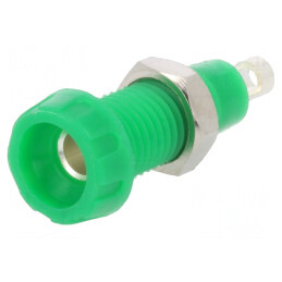 Soclu Banană Verde 4mm 10A 250V | Electronic-mag.ro | Componente Electronice