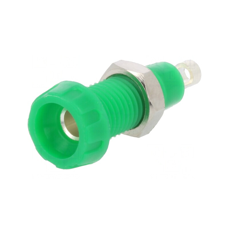 Soclu Banană Verde 4mm 10A 250V | Electronic-mag.ro | Componente Electronice