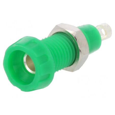Soclu Banană Verde 4mm 10A 250V | Electronic-mag.ro | Componente Electronice