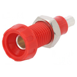 Soclu banană 4mm roșie 10A 250V | Electronic-mag.ro | Componente Electronice