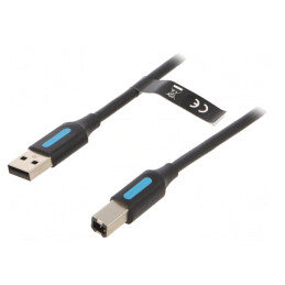 Cablu USB 2.0 A-B 1m Negru | Electronic-mag.ro | Componente Electronice