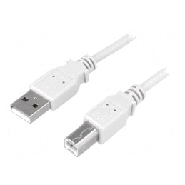 Cablu USB 2.0 A-B 1.8m Gri | Electronic-mag.ro | Componente Electronice