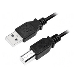 Cablu USB 2.0 A-B Nichelat 2m Negru | Electronic-mag.ro | Componente Electronice