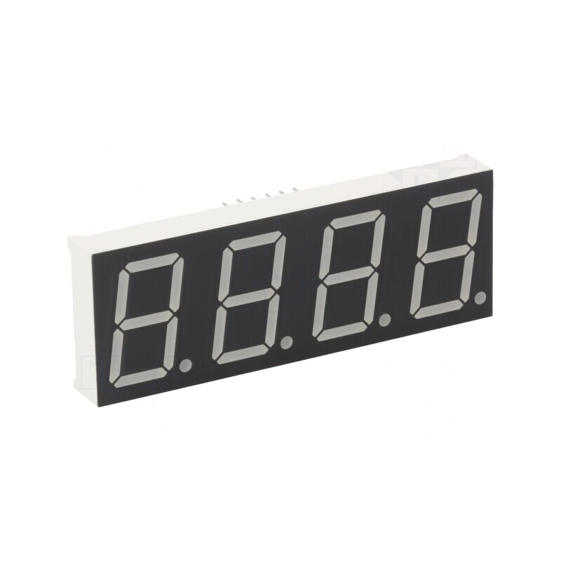 Afișaj LED 7 Segmente 20.4mm 4 Digite Galben-Verde | Electronic-mag.ro | Componente Electronice