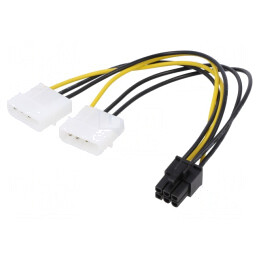 Cablu Alimentare Molex la PCIe 6pin 0.15m | Electronic-mag.ro | Componente Electronice
