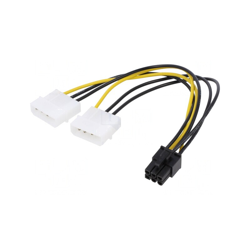 Cablu Alimentare Molex la PCIe 6pin 0.15m | Electronic-mag.ro | Componente Electronice