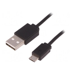 Cablu USB 2.0 A-Micro B 1m Negru | Electronic-mag.ro | Componente Electronice